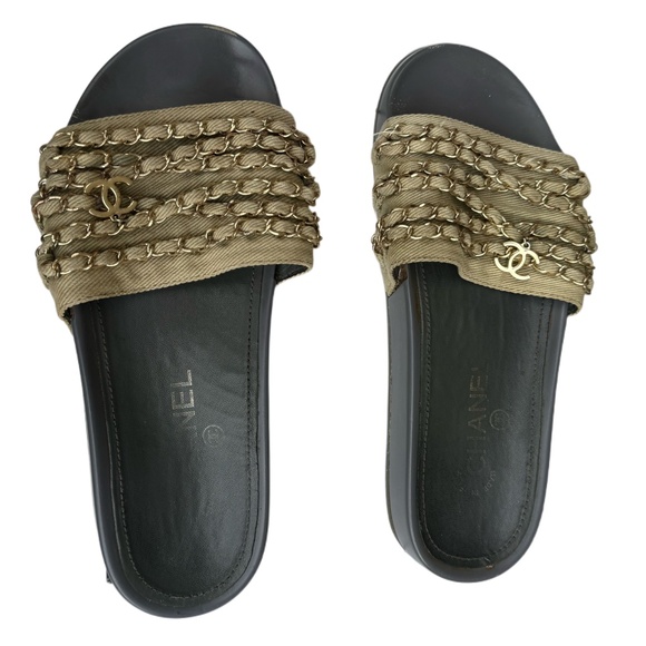 CHANEL Chanel Interlocking CC Logo Slides Women's Size: 9 |IT 39 - Picture 9 of 14